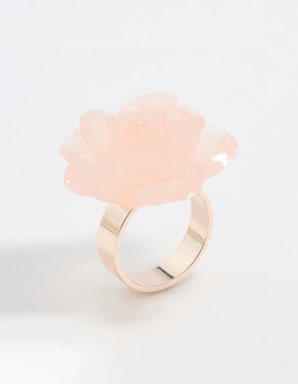 Rose Gold Large Rosette Ring Chic Evening Gleaming Sparkle