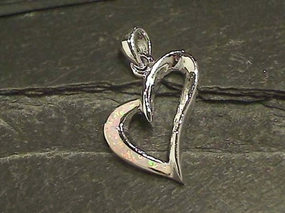Chic Charm Created Opal, Sterling Silver Pendant