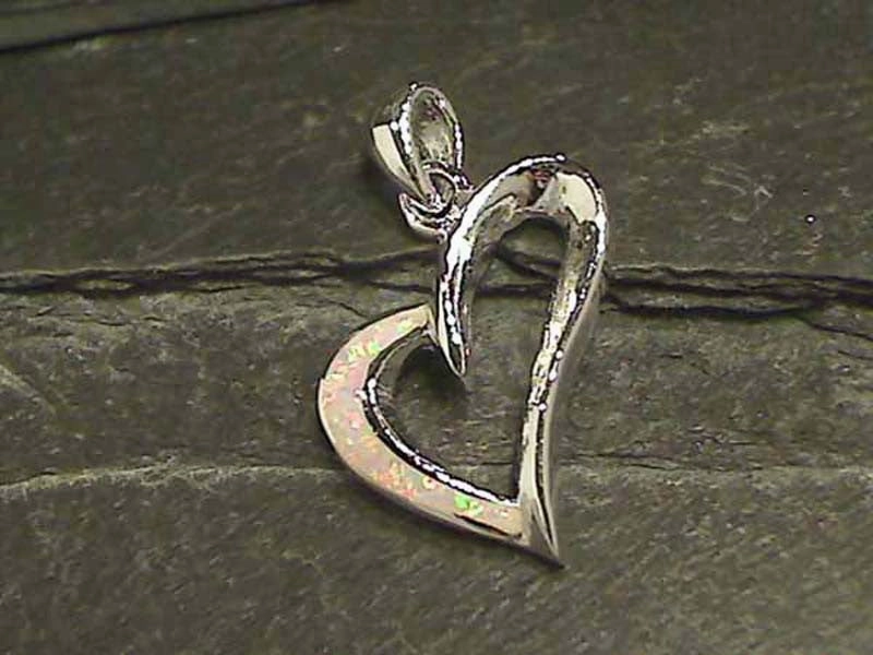 Chic Charm Created Opal, Sterling Silver Pendant