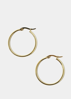 Trendy Sparkle Glamorous Glow Textured Hoop Earrings