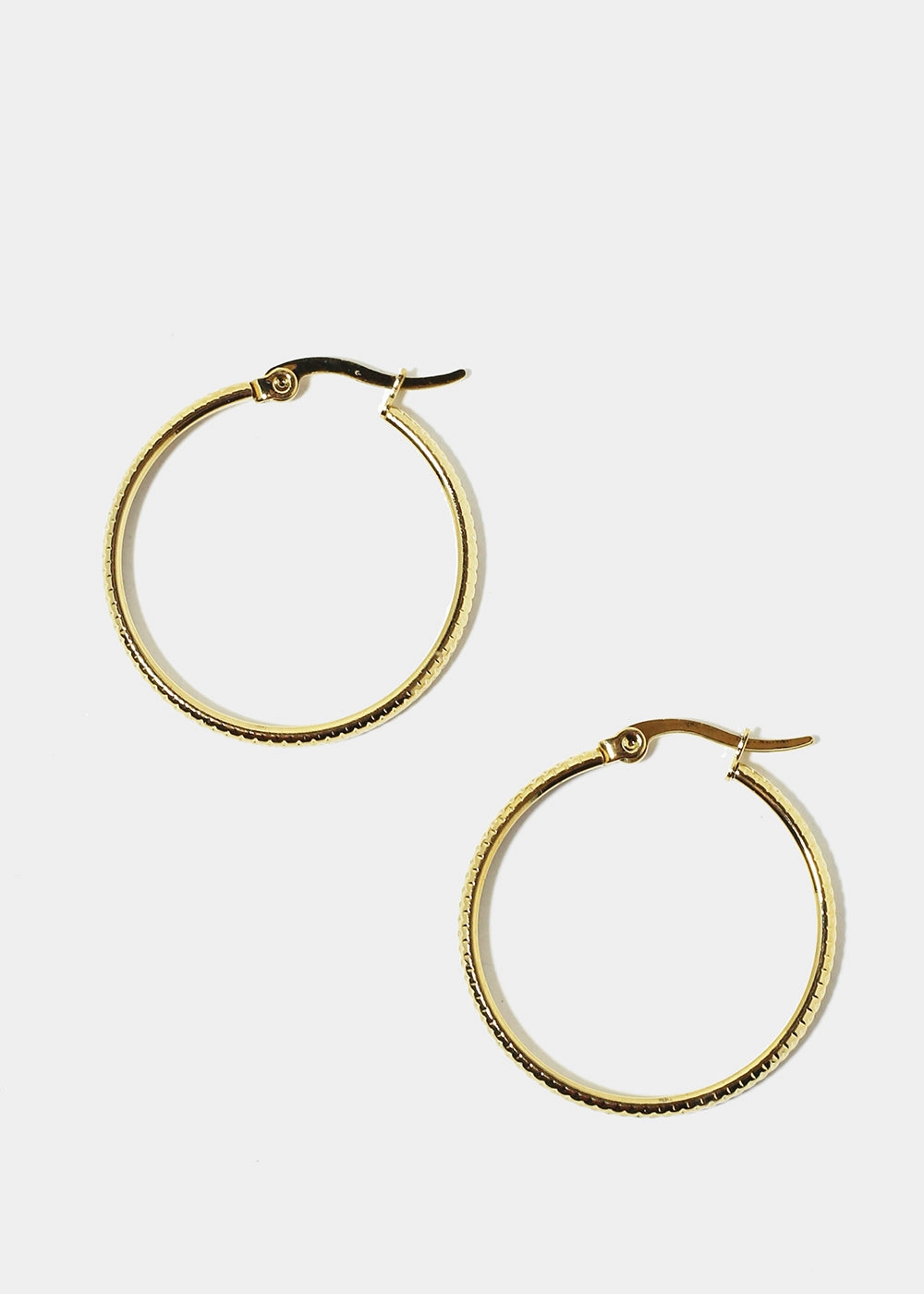 Trendy Sparkle Glamorous Glow Textured Hoop Earrings