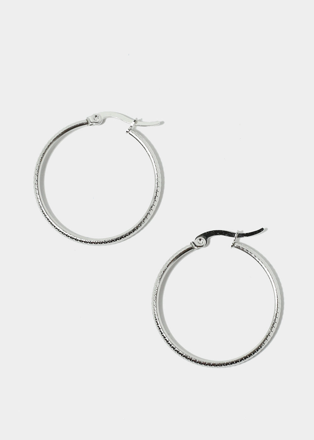 Elegant Appeal Luxury Shine Finish Textured Hoop Earrings