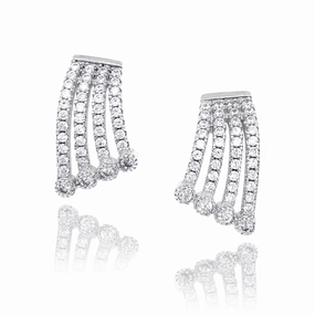 Sterling Silver MicroPave Stud Earrings Charming Detail Artisan Accent