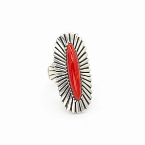 Smart Finish Julian Lovato Kewa Handmade Sterling Silver Momo Coral Ring