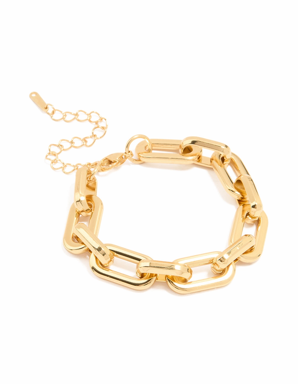 Waterproof Gold Plated Stainless Steel Paperclip Large Chain Bracelet Infinite Blends Lasting Blends