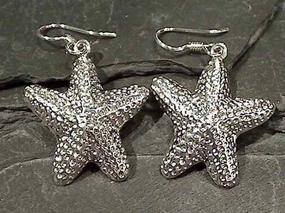 Precious Gemstones Luxe Mood Sterling Silver Starfish Earrings
