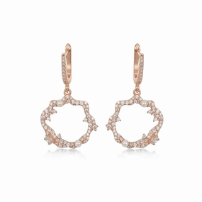 Sterling Silver Sprinkled CZ and Pearl Circle Earrings understated look