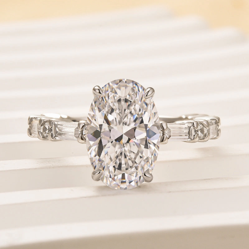 Louily Fashion 3.5Ct Oval Cut Travel Ring For Women Refined Simplicity Any Season Look