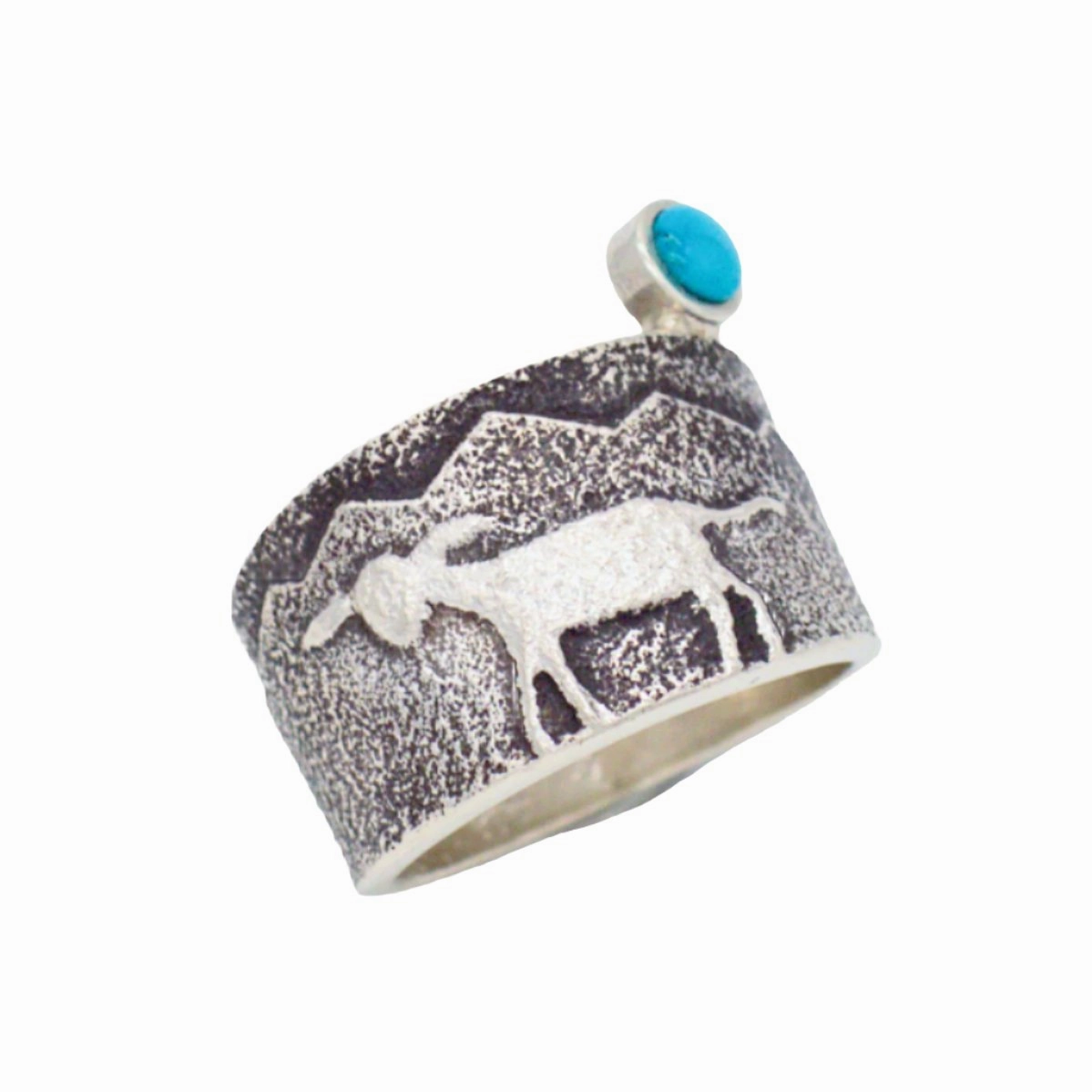 Darryl Dean Begay Navajo Handmade Sterling Silver Turquoise Ring (Lamb) Trendy Gifts