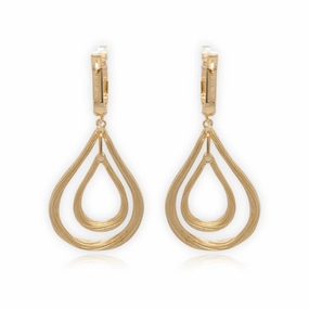 Gold Plated Sterling Silver Double Teardrop Earring Signature Look Unique Radiance