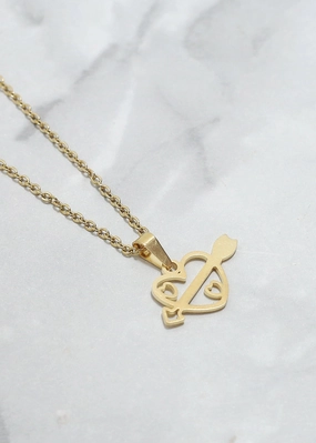 Heart & Arrow Necklace Dainty Sparkle Bold Edge