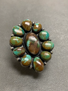 Modern Detail Graceful Contour Hemerson Brown Navajo sterling silver turquoise ring
