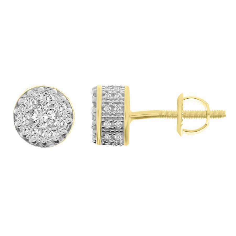 Elegant Snap LADIES EARRINGS 0.50CT ROUND DIAMOND 10K YELLOW GOLD