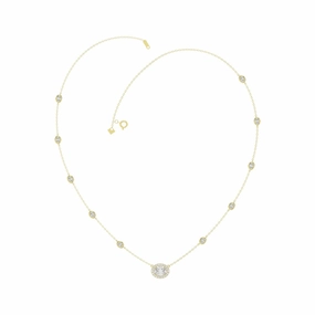 Soft Reflection Expressive Accent 14K YELLOW GOLD 2 1/4CT ROUND/OVAL DIAMOND LADIES NECKLACE