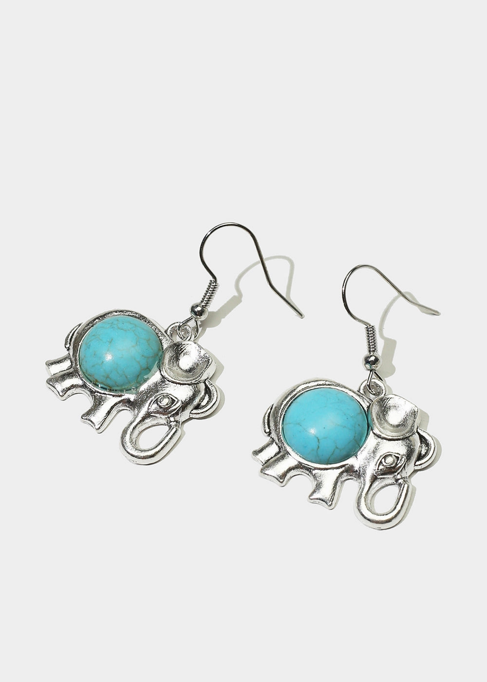 Elephant Stone Dangle Earrings Handcrafted Accent Candid Moment