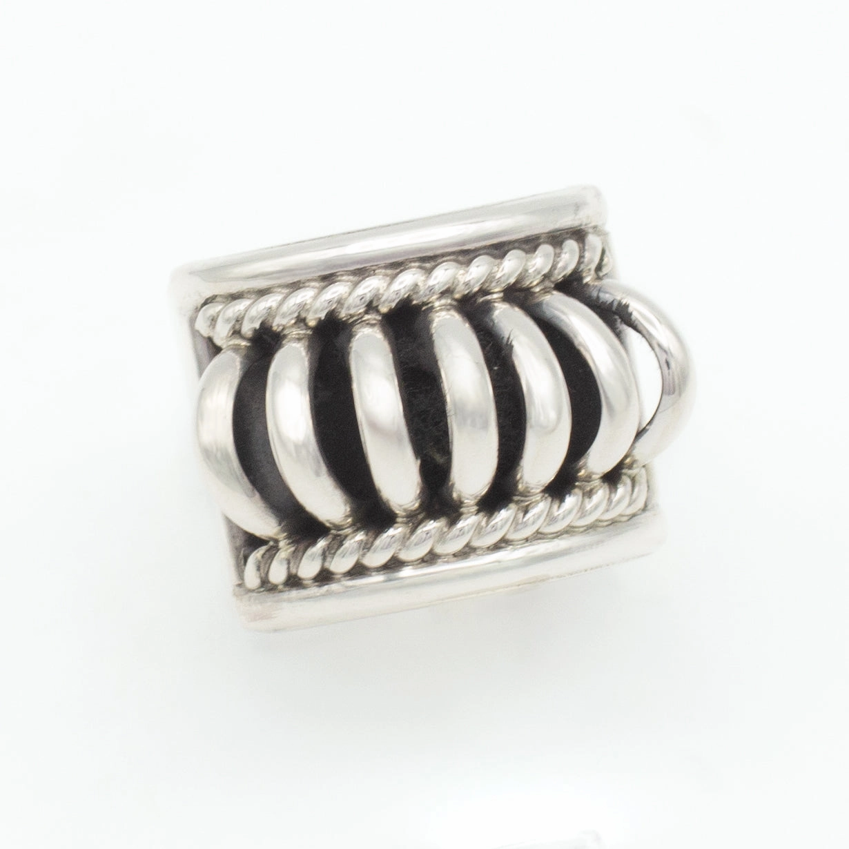 Romantic Layer Pricilla Apache Navajo Handmade Sterling Silver Ring (Size 6)