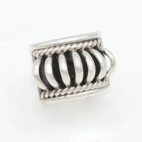Romantic Layer Pricilla Apache Navajo Handmade Sterling Silver Ring (Size 6)