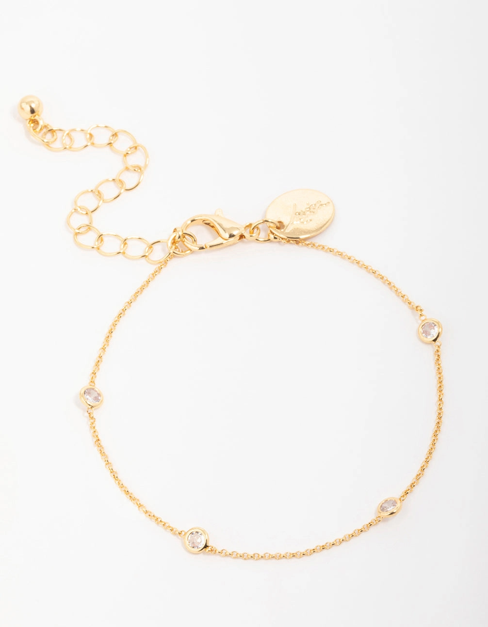 Gold Plated Brass Cubic Zirconia Dainty Bracelet Persistent Blends