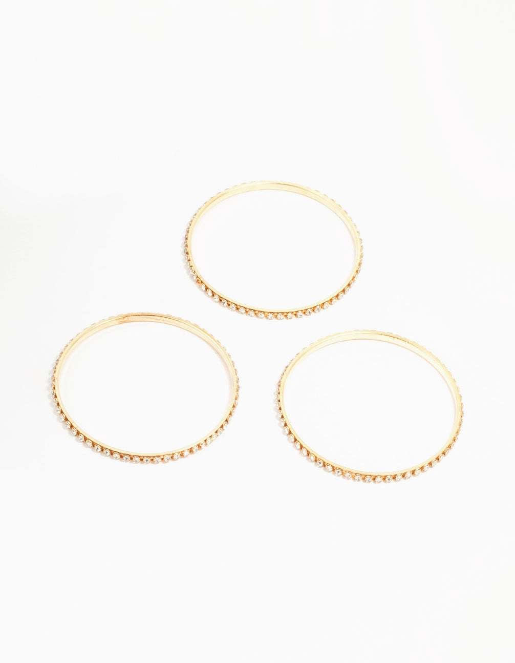 Beneficial Blends Opportune Collaboration Gold Diamante Cup Chain Bangles 3-Pack