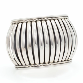 Effortless Match Trendy Accessory Pricilla Apache Navajo Handmade Sterling Silver Cuff Bracelet