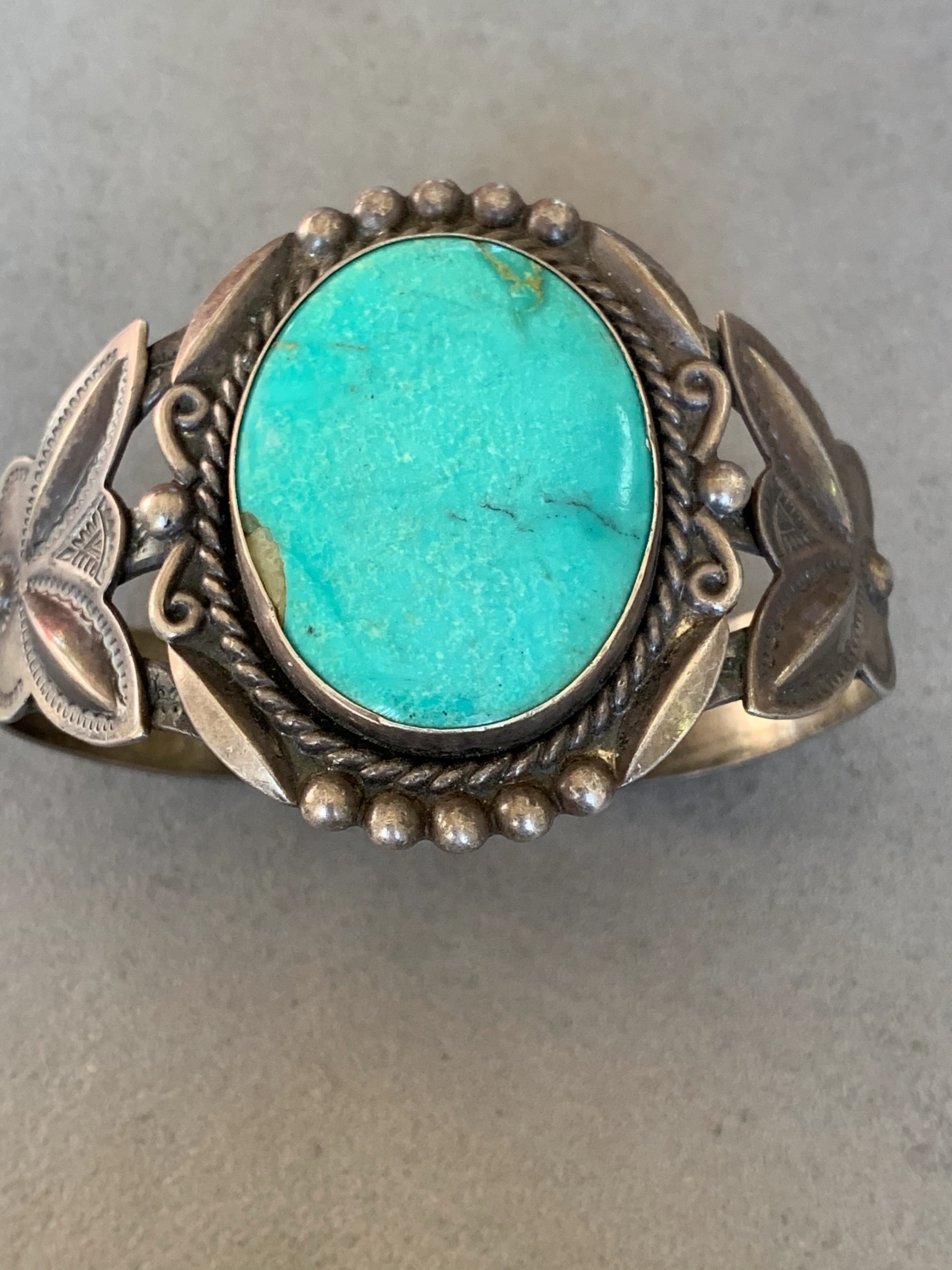 Bell Trading Fred Harvey Era Sterling Turquoise Bracelet Fine Detail