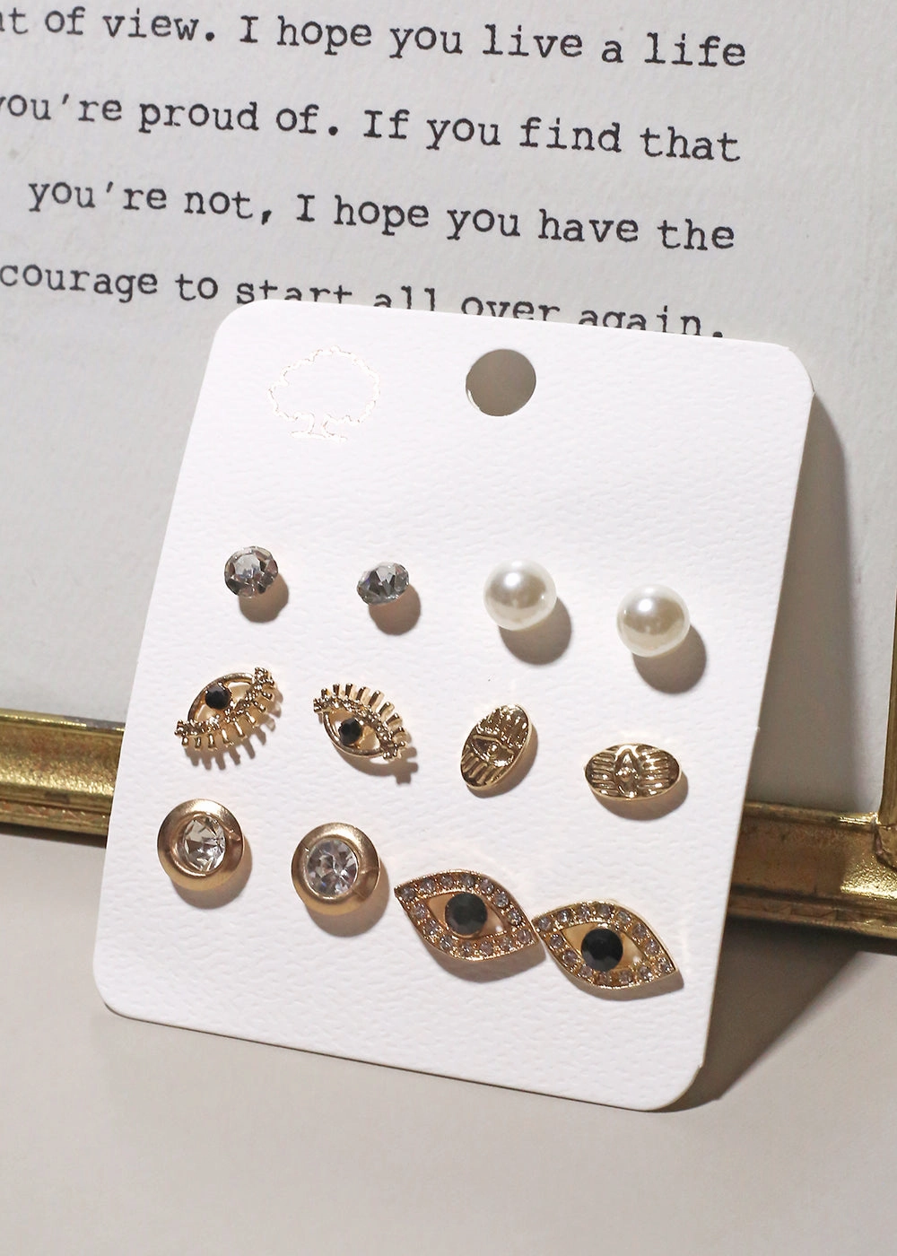 Party Detail 6-Pair Eye Stud Earrings