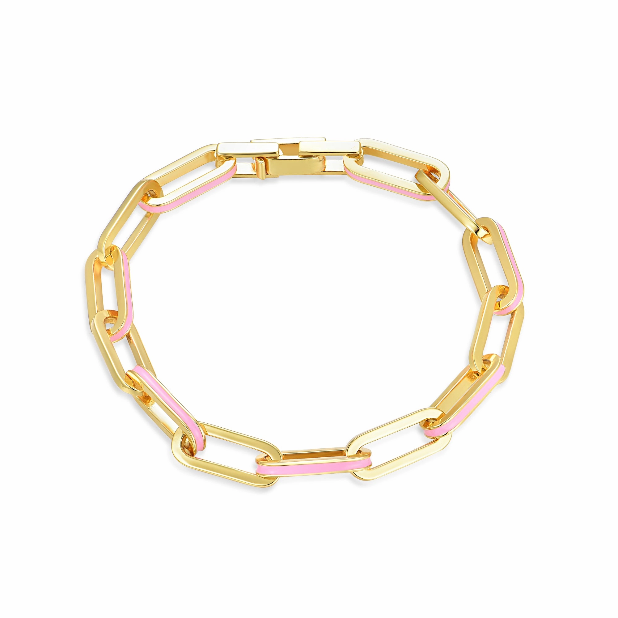 Office Accent Sterling Silver Enamel Paperclip Link Bracelet