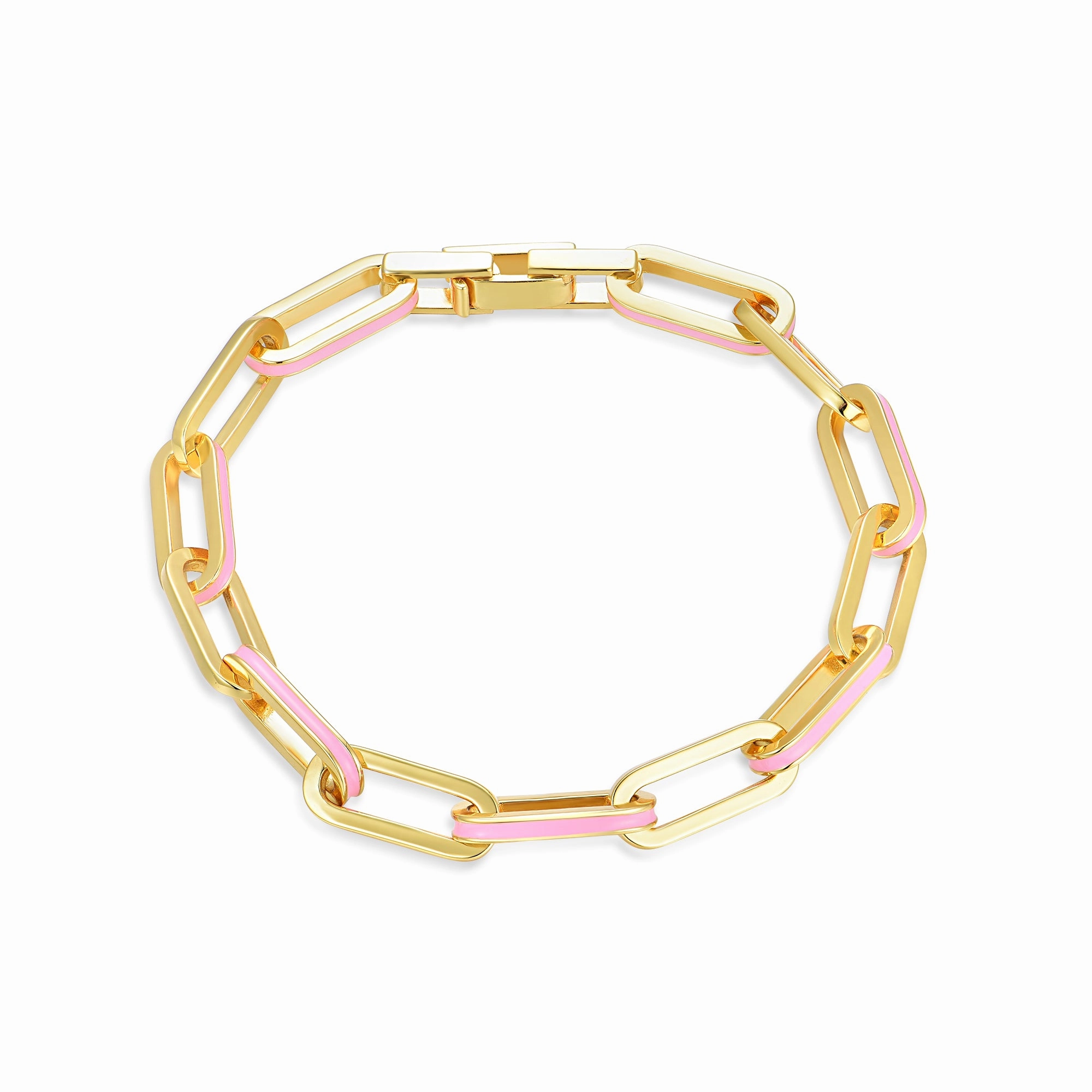 Timeless Accessory Sterling Silver Enamel Paperclip Link Bracelet