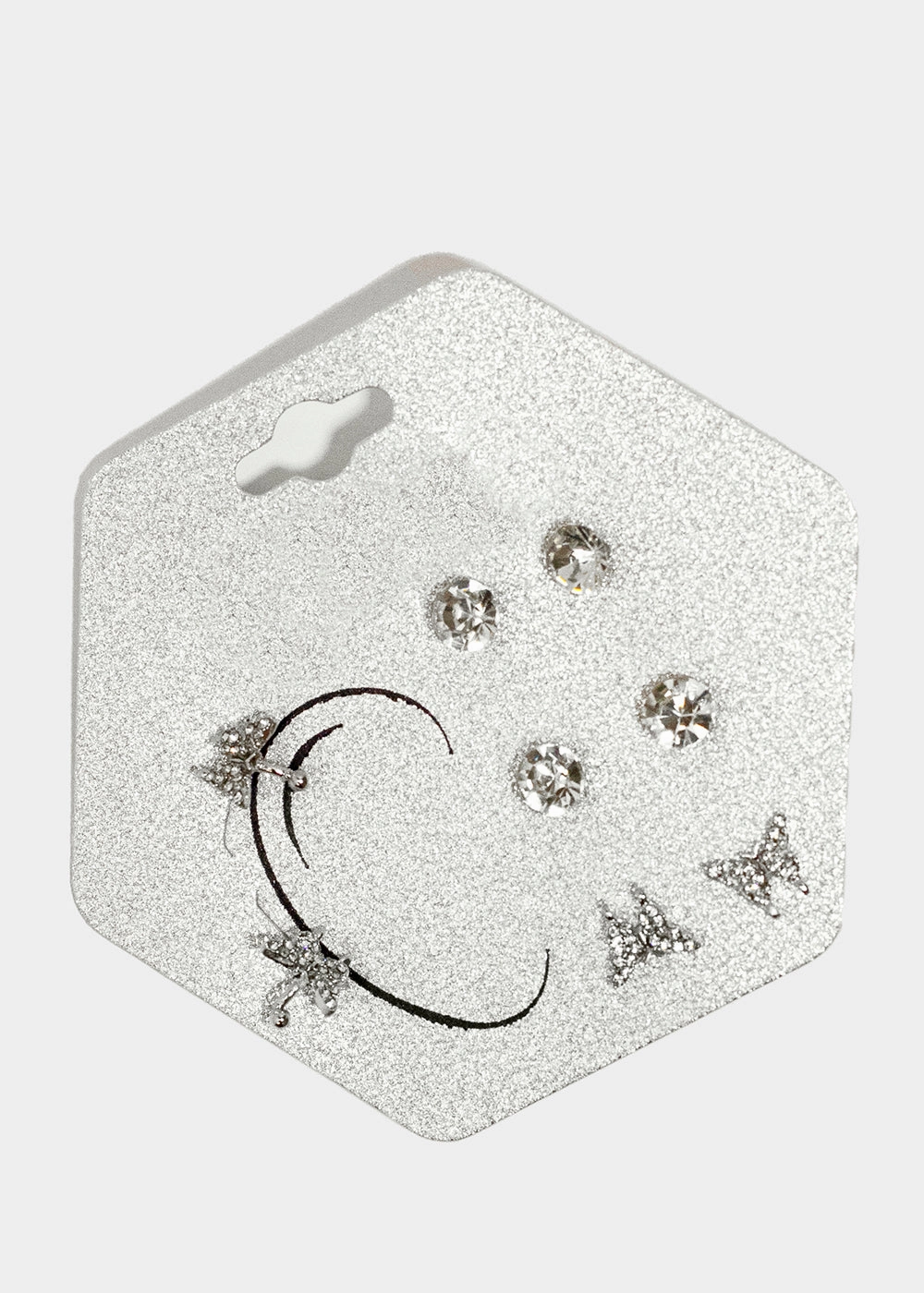 4-Pair Butterfly & Gemstone Earrings Radiant Edge Distinctive Craft