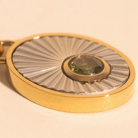 Sleek Detail Sophisticated Edge August Birthstone Necklace Charm