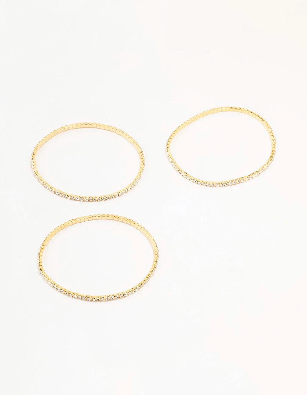 All-Occasion Fair trade Gold Plated Stretch Cup Chain Tennis Stretch Bracelets 3-Pack