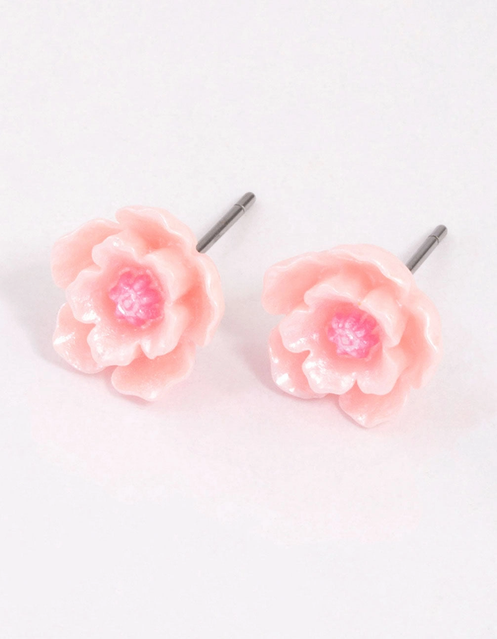 Exclusive Jewelry Pink Pearlised Flower Stud Earrings