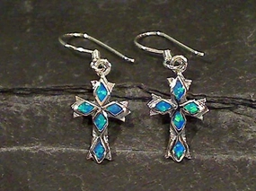Premium Touch Sophisticated Appeal Created Opal, Sterling Silver Earrings