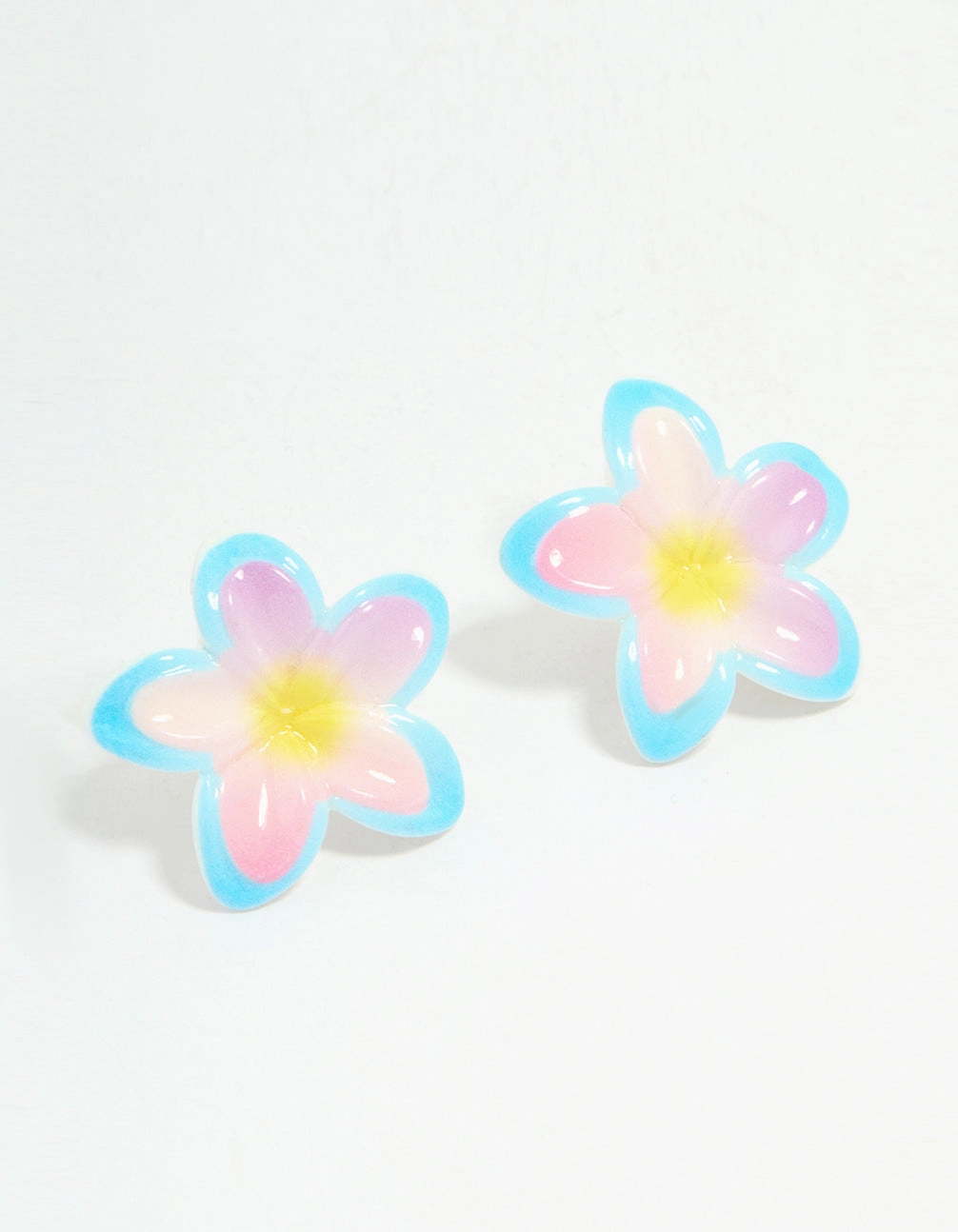 Pastel Acrylic Frangipani Stud Earrings Chic Glam Chic Design