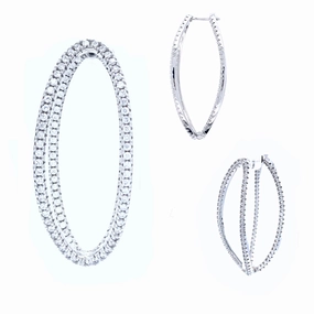 Radiant Radiance Sterling Silver Double Oval Earrings