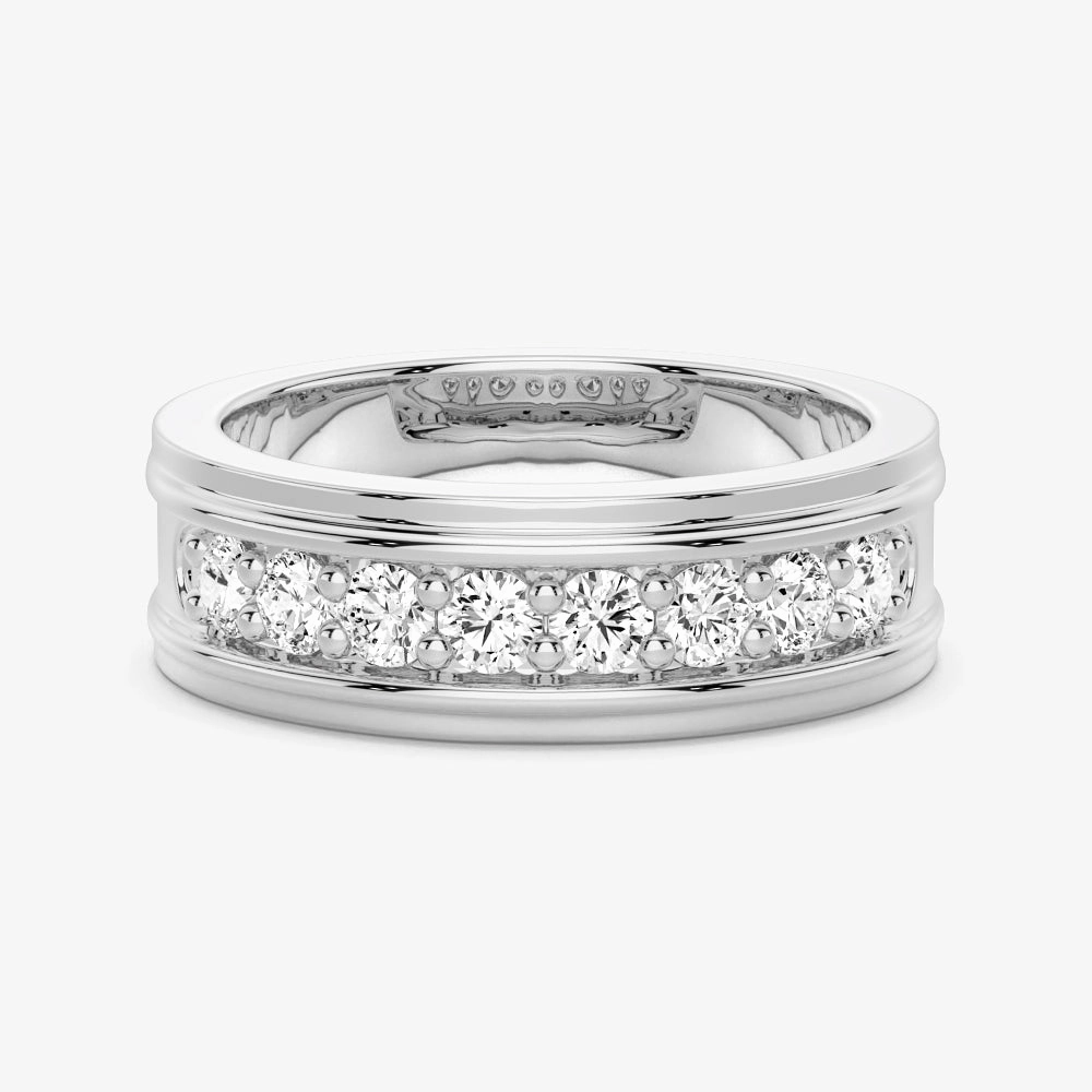 Balanced Design 6mm Channel Set Moissanite Men's Wedding Band