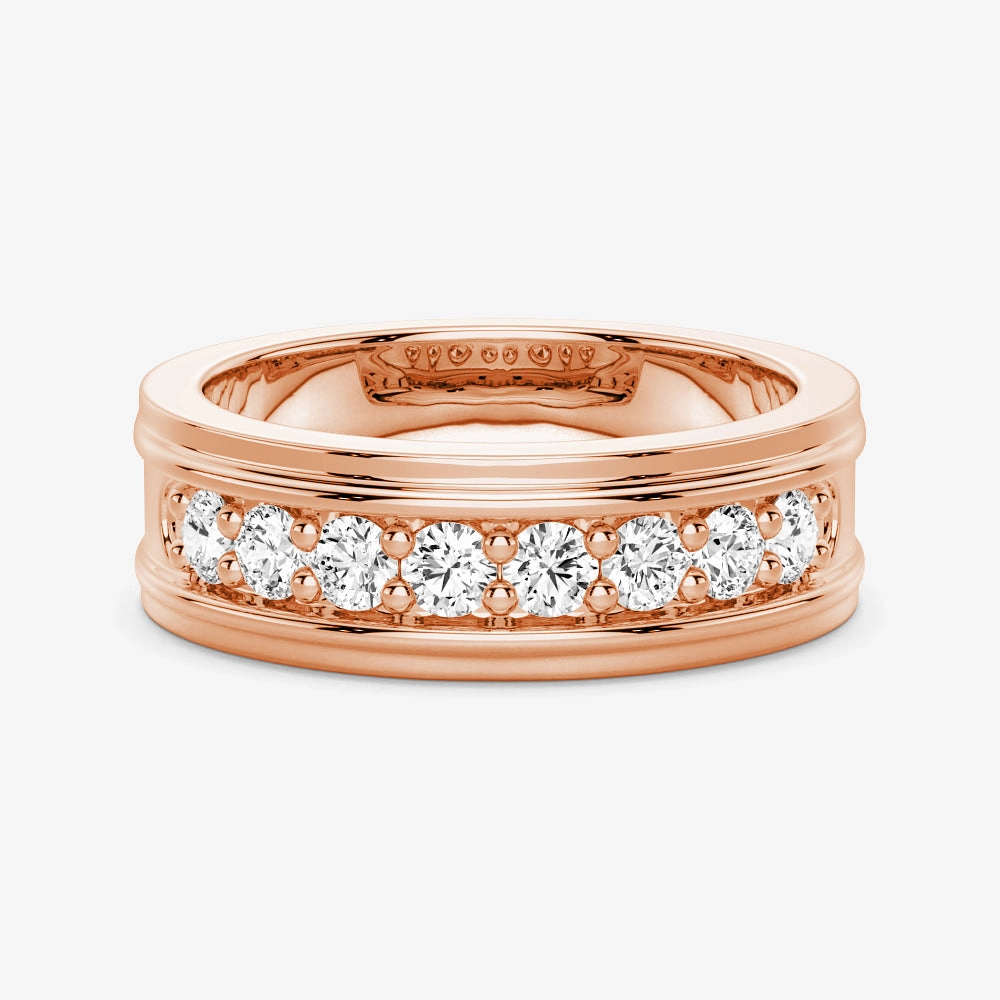 6mm Channel Set Moissanite Men's Wedding Band Minimal Glimmer Superior Gift