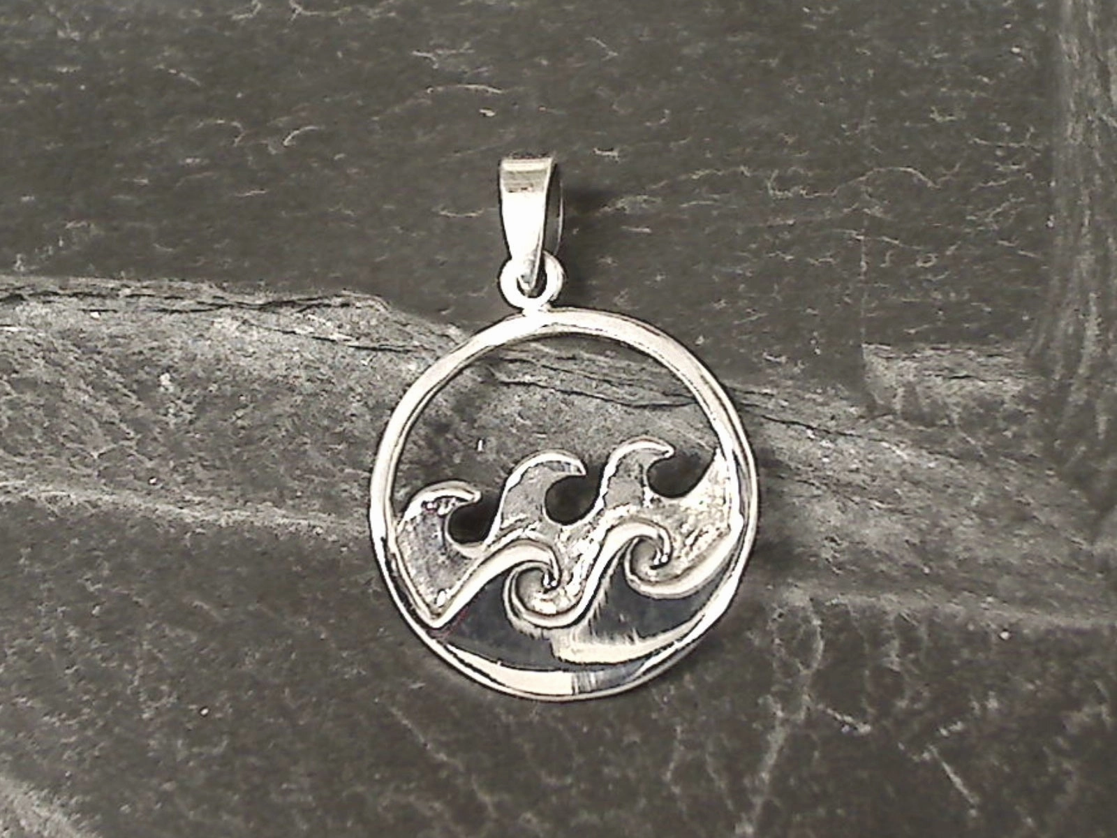 Sterling Silver Waves Pendant Delicate Design