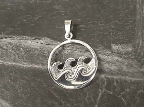Sterling Silver Waves Pendant Delicate Design