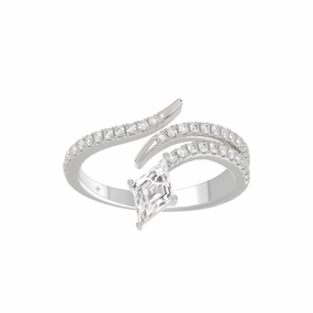 14K WHITE GOLD 1 1/4CT ROUND/LOZENGE DIAMOND LADIES RING Classic Duo Lightweight Glam