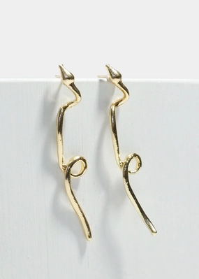 Daring Look Bold Edge Snake Loop Dangle Earrings
