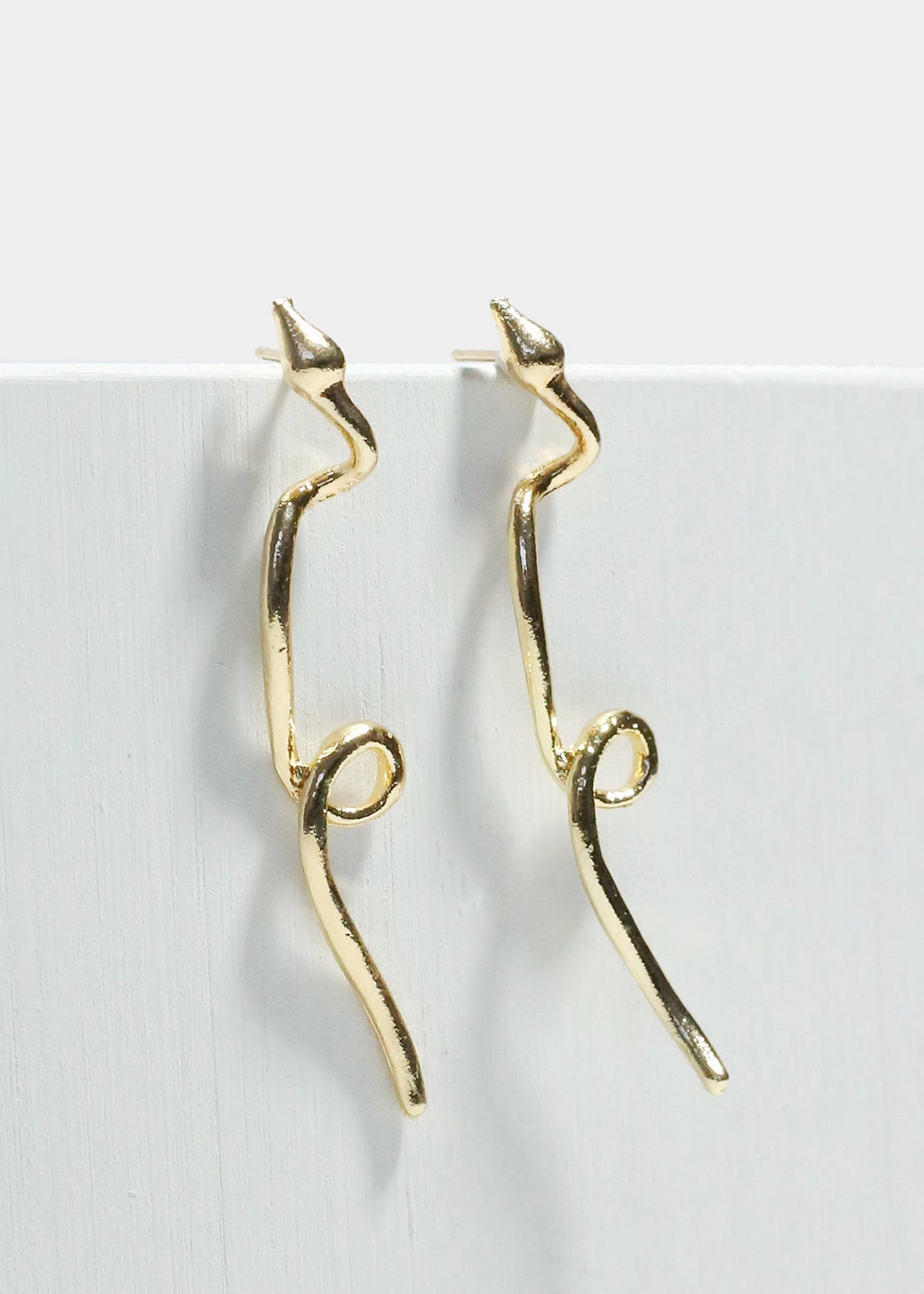 Daring Look Bold Edge Snake Loop Dangle Earrings