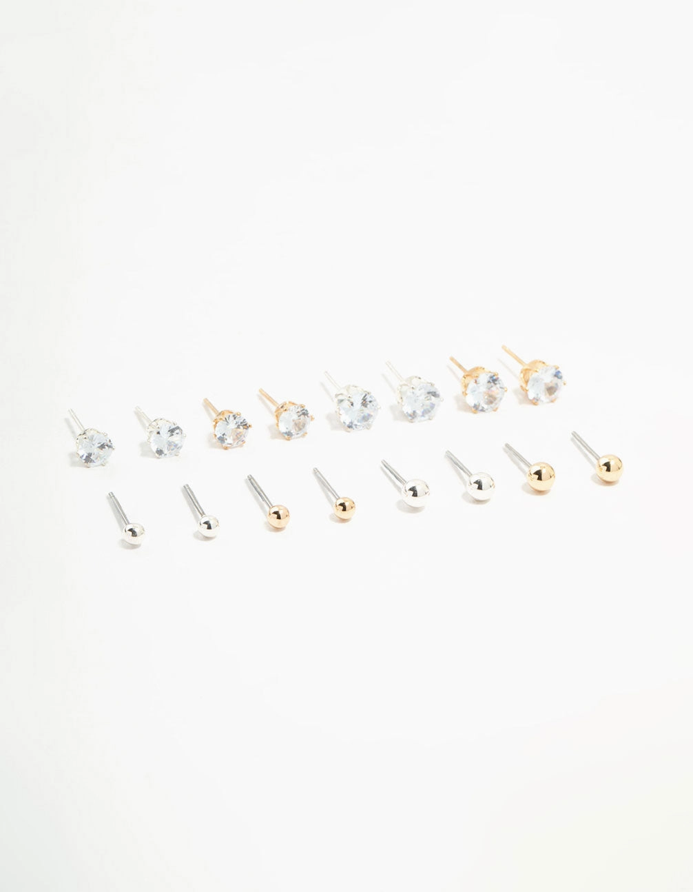 Mixed Metals Classic Stud Earrings 8-Pack Handcrafted Work Everyday Glow