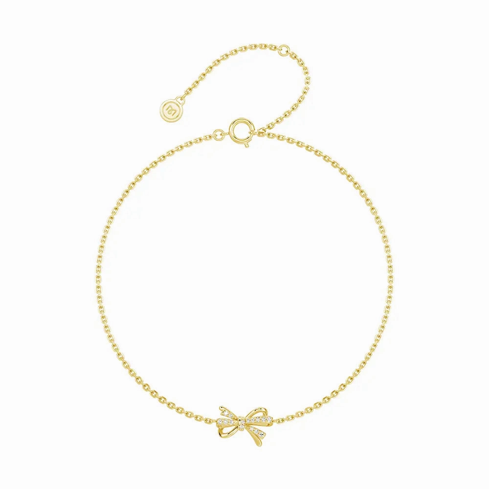 Unfading Perspective Filigree Bow Edge Moissanite Diamond Bracelet
