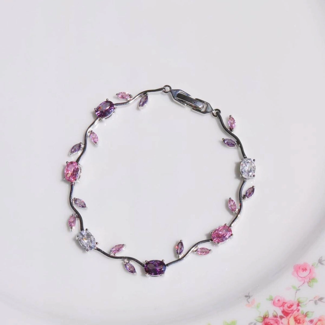 Non-Negotiable Leafy garden tennis bracelet