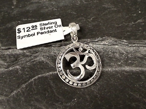 Shining Sparkle Sterling Silver Om Symbol Pendant