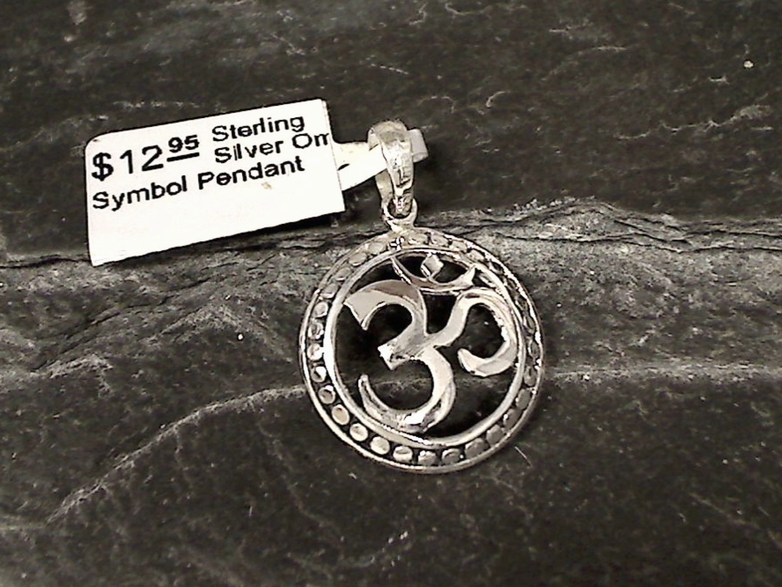 Shining Sparkle Sterling Silver Om Symbol Pendant