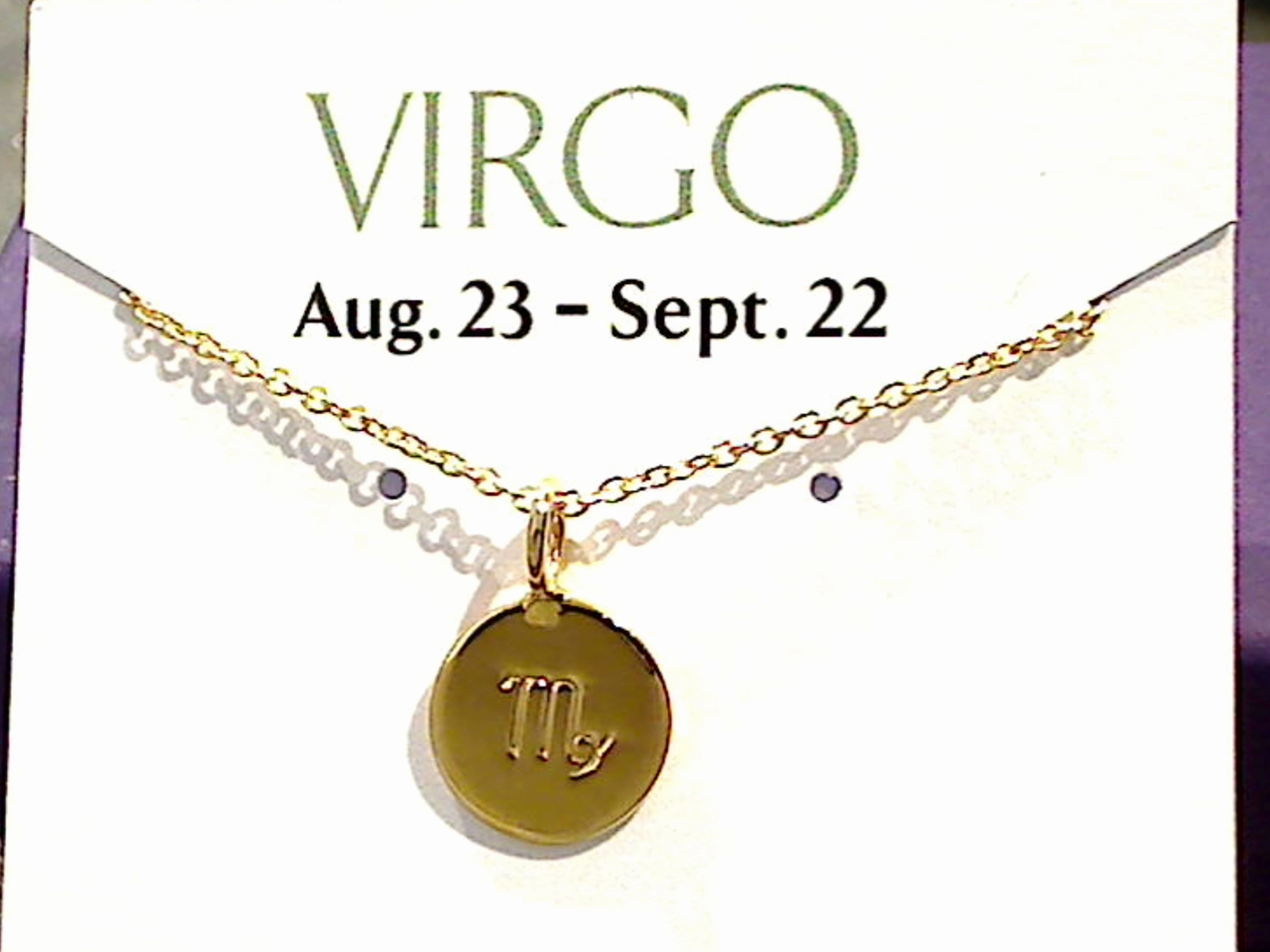 Subtle Sparkle 16" - 18" Gold Plated Sterling Virgo Zodiac Necklace