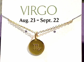 Subtle Sparkle 16" - 18" Gold Plated Sterling Virgo Zodiac Necklace