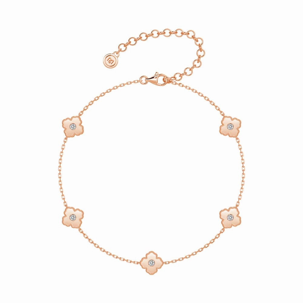 Lucky Hearts Four Leaf Clover Bracelet Brilliant Accent